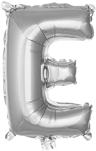 E Harfi 16 İnç Gümüş Renk Folyo Balon 36 CM (Gümüş)