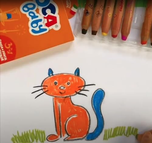 3 In 1 Bebek Ahşap Gövdeli Boya Kalemi, 10'Lu