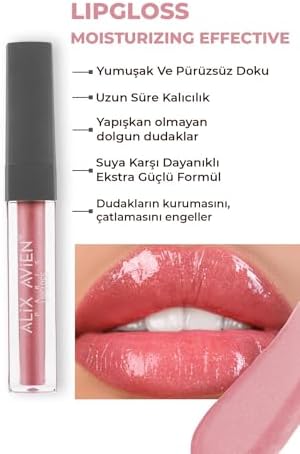 ALIX AVIEN Uzun Süre Kalıcı Yapışkan His Bırakmayan Nemlendirici Dudak Parlatıcısı - Lipgloss 09 Softly Pink
