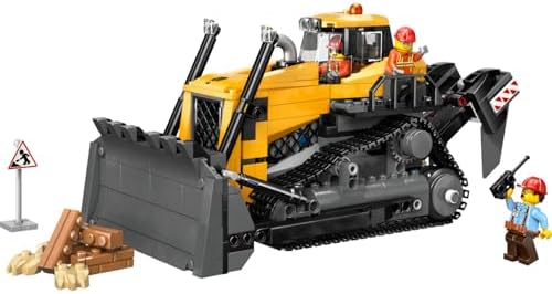 City Sarı Buldozer 60466 – 8 Yaş ve Üzeri Çocuklar için İnşaat Sahası Temalı Araç ve Ekipman Oyuncak Yapım Seti, Doğum Günü Hediyesi (682 Parça)