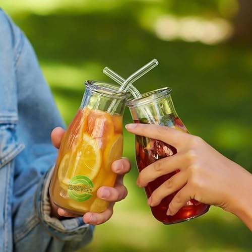 Cam Pipet Set Bükülebilir, Temizleme Fırçalı Çevre Dostu, Tekrar Kullanılabilir, Dayanıklı Cam Smoothie, Kahve ve Soğuk İçecekler İçin İdeal (2)
