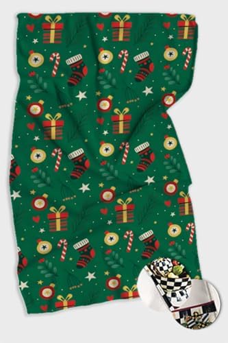 Yeşil Yeni Yıl Temalı Yılbaşı Fırın Mutfak Havlusu 30X50Cm