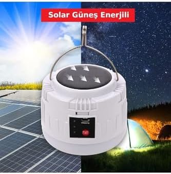 Solar Güneş Enerjili Kamp Çadır Lambası Işığı Bluetooth Hoparlör Rgb Led Kumandalı Aydınlatma