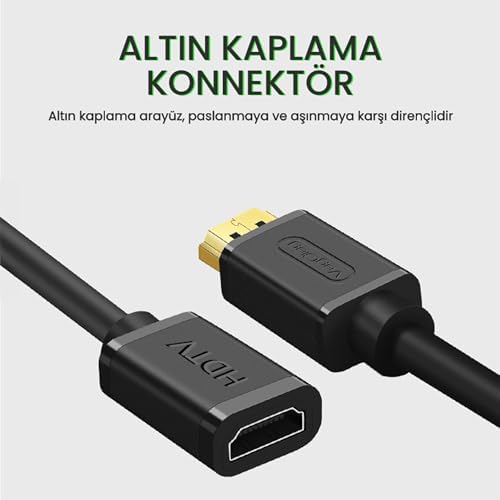 4K 60Hz Dişi Erkek HDMI 2.0 Uzatma Kablosu 1 Metre