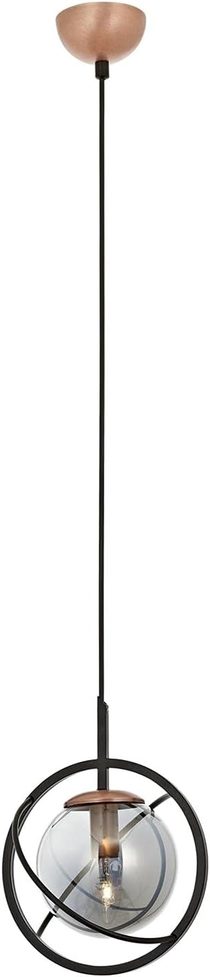 AV-60291-1BSY Siyah Boyalı Modern Avize E14 Metal Cam 22cm