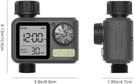 Dijital Sulama Zamanlayıcı – Programlanabilir Bahçe Sulama Cihazı, Otomatik Hortum & Musluk Tipi Timer, LCD Ekran, Manuel Mod + Rain Delay, 3/4 Bağlantı, Pilli Dış Mekan Sulama Kontrol Cihazı