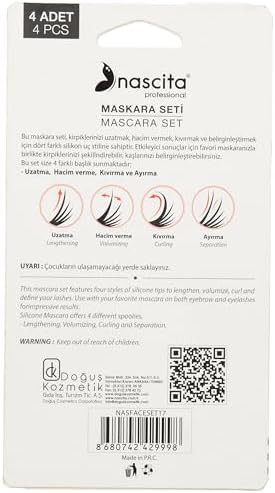 4'lü Silikon Tasarım Maskara ve Kaş Şekillendirme Fırçası