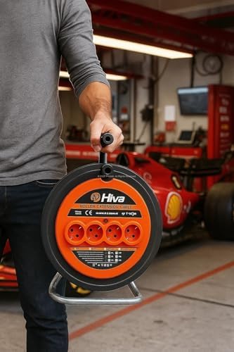 Makaralı Uzatma Kablosu, Dörtlü Priz, Seyyar Kablo Makarası, İç ve Dış Mekan Kullanım, Dayanıklı Plastik Gövde, Kolay Sarım, Güvenli Güç Bağlantı Kablosu (3x1,5 mm², 20 m)