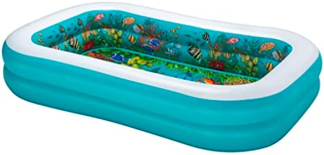 3D Undersea Adventure Şişirilebilir Oyun Havuzu 2,62 m x 1.75 m x 51 cm
