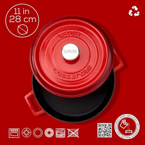 Casserole Çok Fonksiyonlu, 3.40 Litre LVYST28K2R, Kırmızı/Siyah