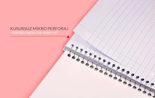 A5 Spiralli Defter 2'li Set Kareli 96 Sayfa Perforajlı Çek Kopart Sayfa Karton Kapak Houmai Mistik ve Zodyak