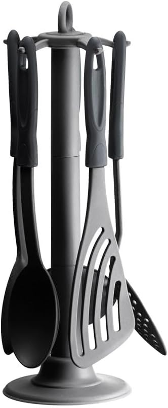 Standlı Servis Seti Beş Parça Siyah