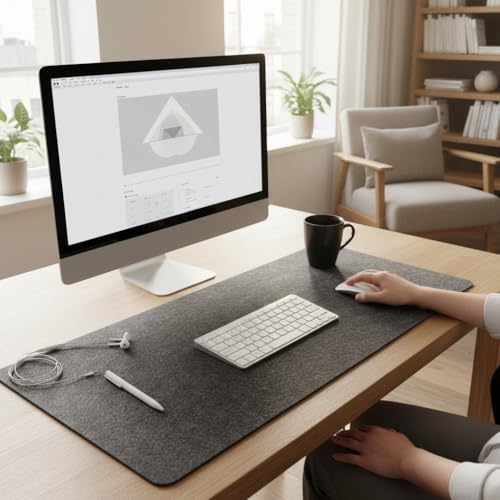 Keçe Bilgisayar Mouse Pedi 100x44 cm Renk Çalışma Masası Düzenleyici 3 mm Kalınlık Masa Üstü Düzenleyici Mat