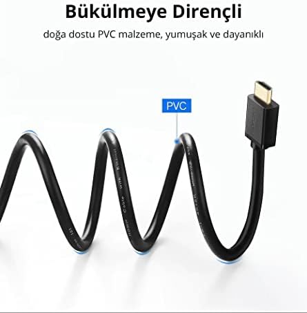 UHD 4K Yüksek Hızlı Ethernet ve HDMI Kablosu, 1 Metre