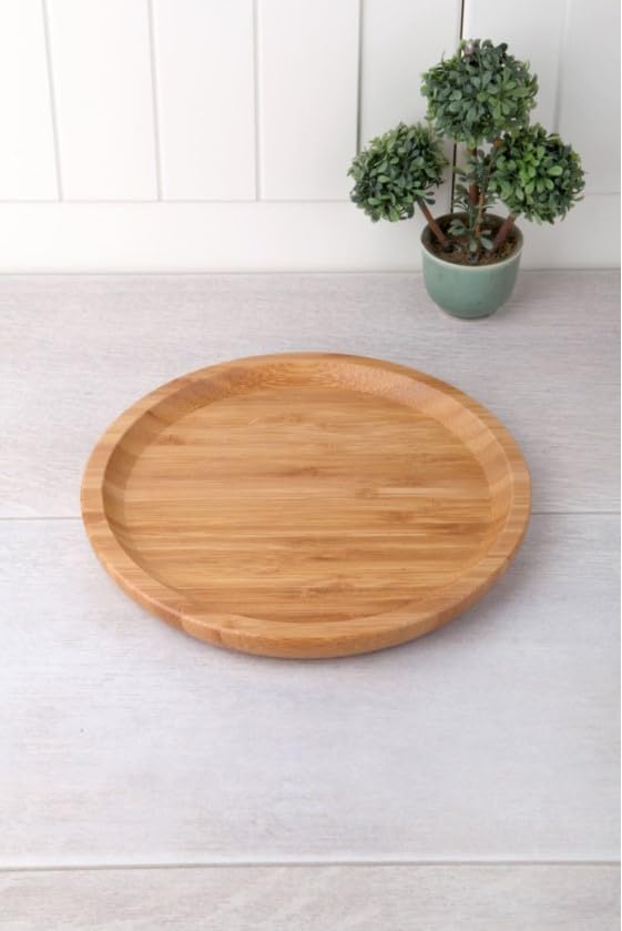 Bambu Lüx Yuvarlak Servis 20 * 20cm, Sunumluk & Çerezlik Sunum Tabağı