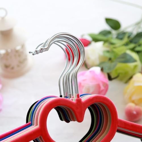 Premium Serisi 20'li Ekonomik Paket Kadife Kaydırmaz Elbise Kıyafet Askısı, 10 Siyah + 5 Mor + 5 Kırmızı