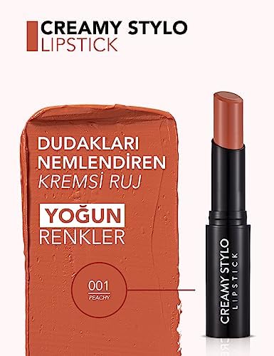 Yarı Parlak Stick Ruj Creamy Stylo Lipstick 001 Peachy