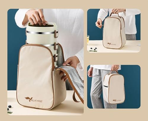 3 Gözlü Çelik Isı Yalıtımlı Çanta Yemek Kabı Seti Çantalı Geniş Kaplar