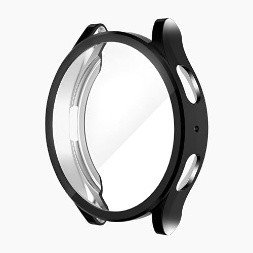 Galaxy 6 44mm İçin Saati Tam Saran TPU Ekran Koruyuculu Çizilme ve Darbelere Karşı Koruma Sağlayan Dokunmatik Etkilemeyen Silikon Kılıf (Siyah, Galaxy 6 44mm)