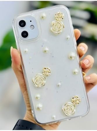 11 ile Uyumlu İNCİ GÜL Tasarımlı Oyuncaklı Esnek Silikon Kılıf