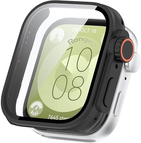 Fit 3 için Kasa Dönüştürücü Kılıf Yeni Nesil Görünüm Veren PC + Temperli Ekran Koruyuculu Dokunmatiği Etkilemeyen Sert Materyalli Kasa Koruyucu Fit 3 Kılıfı (Siyah)