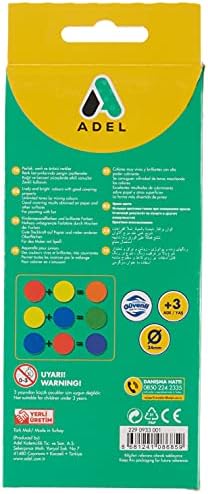 Adel, 12 Renk, 24 mm Tablet, Canlı ve Parlak Renkler, Fırça İçerir