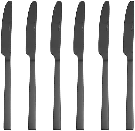 Quantum Mat Siyah Yemek Bıçağı 24cm 6 adet