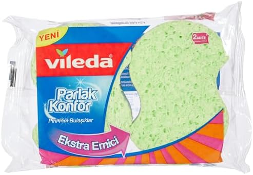 Konfor Oluklu Sünger, 2'li Paket,Parlak