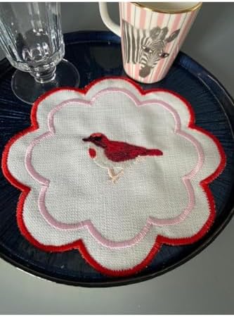 Pip Studio Kuşlu Kokteyl Peçete Tekli (Kırmızı Pembe)