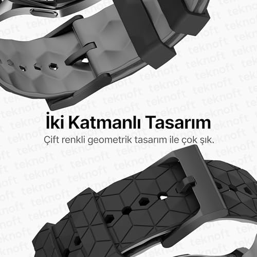 22mm ile Uyumlu Saatler için Geometrik Model 46mm Silikon Kordon (GT6 Pro/GT6/GT5 Pro/GT5/GT4/ 4 Pro/GT3/GT3 Pro/GT2/GT2 Pro)