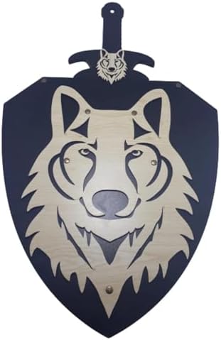 Ahtek Kurt Başlı Kılıc Kalkan Seti, Ahşap Oyuncak ETİCSET030