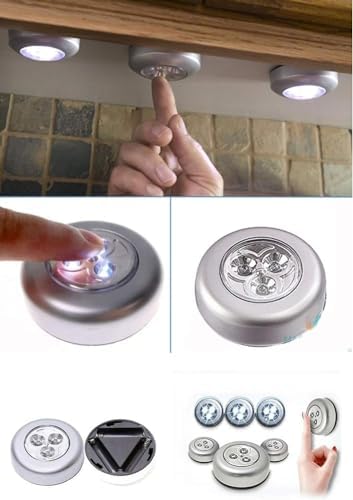 Spot Lamba Kablosuz Dokunmatik Pilli Led Lamba 3 Ledli Dolap Mutfak İçi Aydınlatma