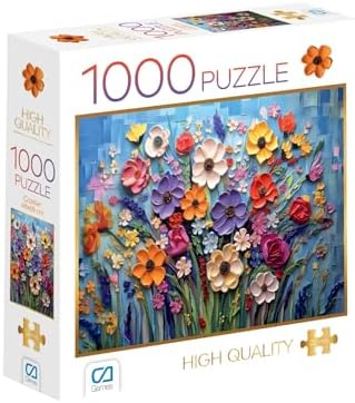 Çiçekler 1000 Parça 2,2mm Kalınlık 48x68cm Profesyonel Hobi Puzzle Yapboz Serisi