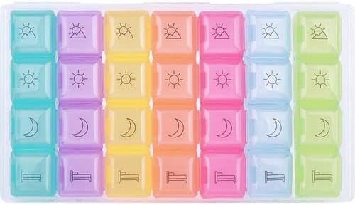 Online Vitrin Haftalık Günlük Ilaç Saklama 4 Öğün Bölmeli Hatırlatma Kutusu Renkli