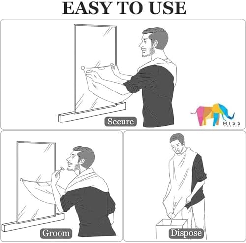 Saç Sakal Yemek Örtüsü Duş Banyo Temizlik Önlüğü Vantuzlu Aparat Aynaya Fayansa veya Asılabilir Fonksiyonel Sakal Önlüğü