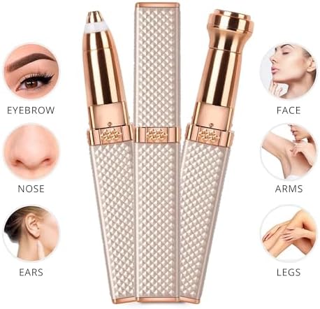 Yeni Nesil Luxury 2 Başlıklı Şarjlı Işıklı Kaş Bıyık Yüz Çevresi Kadın Tüy Epilasyon ve Traş Makinesi