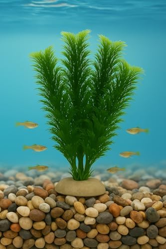 Aqua Yapay Akvaryum Bitkisi, Yeşil Plastik Su Altı Dekoru, Balık Saklanma Alanı, Doğal Görünümlü, Tatlı ve Tuzlu Uyumlu, Dayanıklı Tabanlı (2)