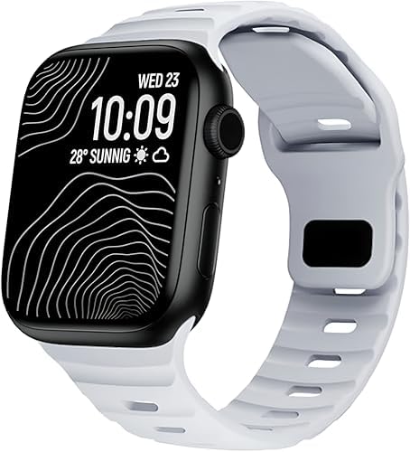 45mm, 44mm, 42mm Serileri ile Uyumlu Yumuşak Silikon Spor Kordon – Su Geçirmez, Konforlu ve Şık – Spor, Günlük, Fitness & Egzersiz İçin, Dayanıklı Saat Kayışı