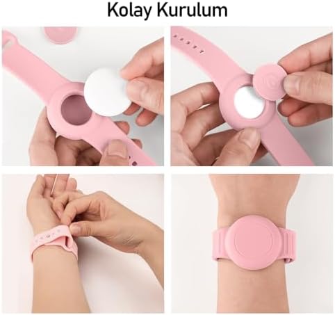 Buff TagSafe Çocuk Bileklik Silikon AirTag Uyumlu Kılıf Saat Hafif Su Geçirmez (Mavi)