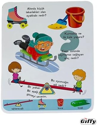 Bebeğim İçin İlk 100 Sorular Kelime Zeka Kartları Eğitici Yeni Doğan Kartları