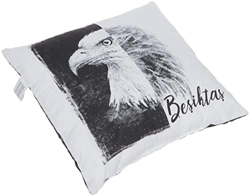 Lisanslı Kartal Baskılı%100 Pamuk Kırlent, Çok Renkli, 40x40 cm