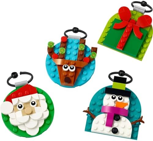 Yılbaşı Süsü Koleksiyonu 40744 – 6 Yaş ve Üzeri Çocuklar için Renkli Asılabilen Hediye, Baba, Kardan Adam ve Ren Geyiği Yılbaşı Ağacı Süsleri İçeren Yaratıcı Oyuncak Yapım Seti (153 Parça)