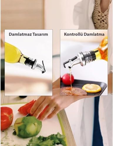 Yağdanlık Şişe Ucu Aparatı Sızdırmaz Yağdanlık Ucu Kapaklı Yağdanlık Tıpası - 2 Adet