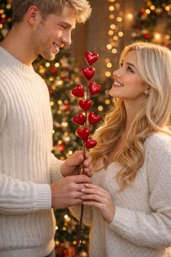 1 adet Ultra Lüx Kalpli Kokina Çiçeği Yılbaşı Hediyesi Yılbaşı Süsü