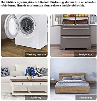 Çamaşır Makinesi Ayağı Titreşim Gürültü Hareket Önleyici Mobilya Yükseltici Ayak (4 Adet)
