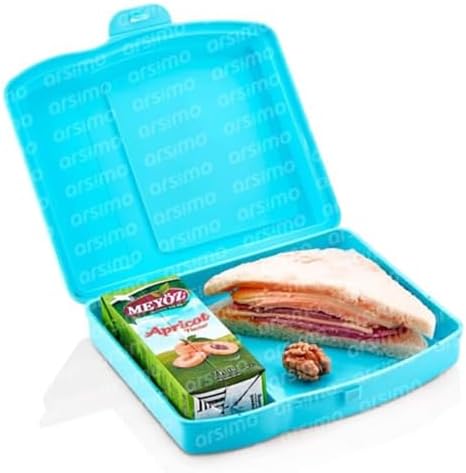 Çift Bölmeli Beslenme Kutusu, Hijyenik, BPA İçermez (Mavi)