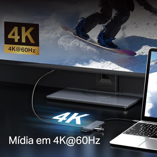 UH7021C | USB-C 7’si 1 Arada Hub | 4K@60Hz HDMI, 100W PD, 3× USB 3.0, SD & microSD UHS-I (200 MB/s), Tak-Çalıştır, Alüminyum Tasarım