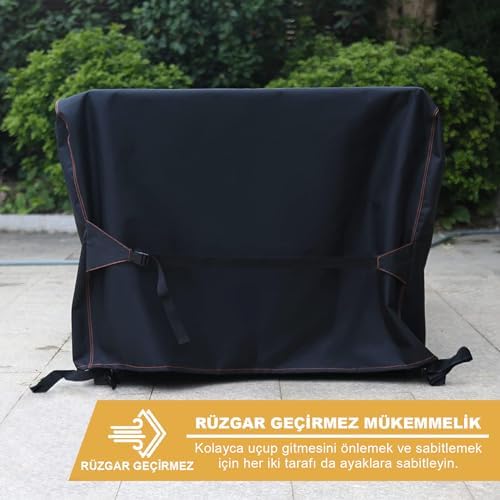 Bahçe Mobilyası Örtüsü, 250-210-90cm, Ağır Hizmet Kumaş, Su Geçirmez, Dış Mekan Masa Örtüsü, Havalandırmalı Masa ve Koruma Kılıfı