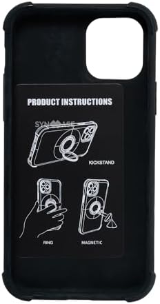 11 Pro Max Mat Yüzey Halka Standlı Kılıf Ring Holder Parmak Tutuculu Darbe Emici Koruyucu Kapak Siyah