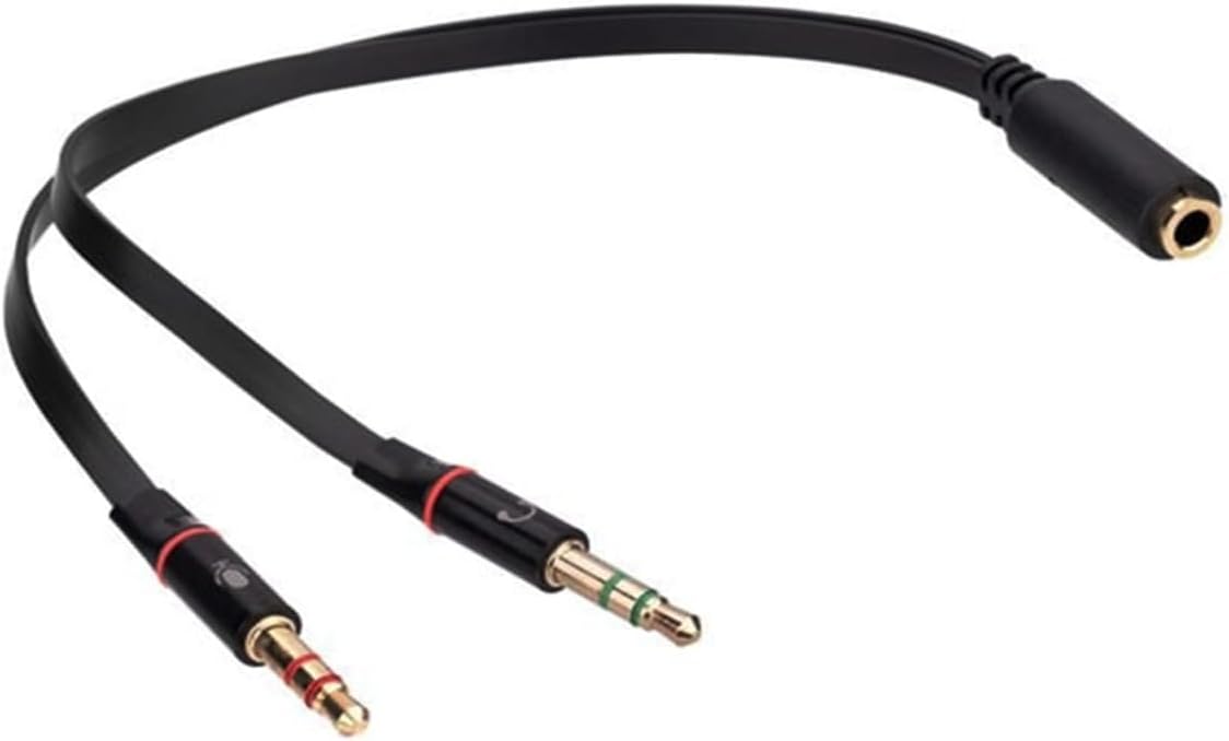 Siyah 3.5mm to Audio + Mic 0.15m Kulaklık Çevirici